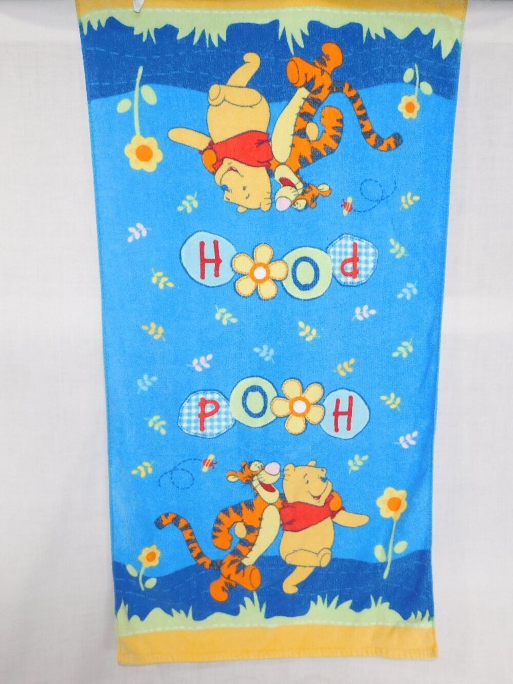 Vintage Disney Winnie the Pooh Tigger Blue Hand Towel Toddler Beach Towel